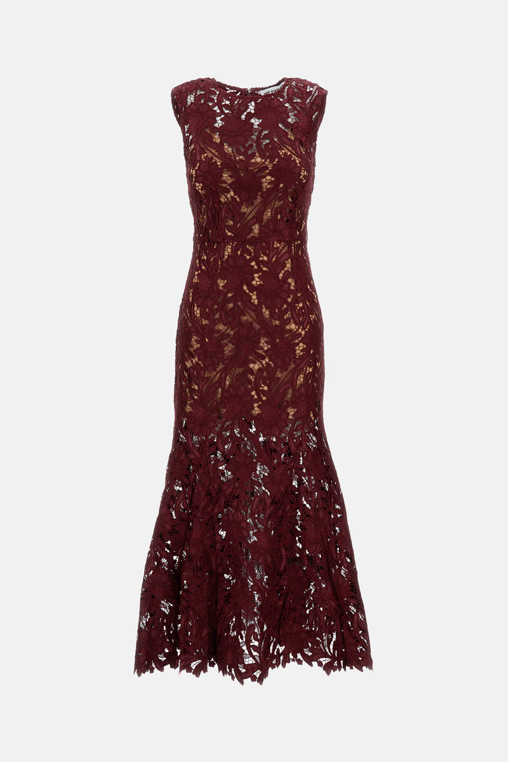 ABITO MIDI 'BURGUNDY GUIPURE LACE'