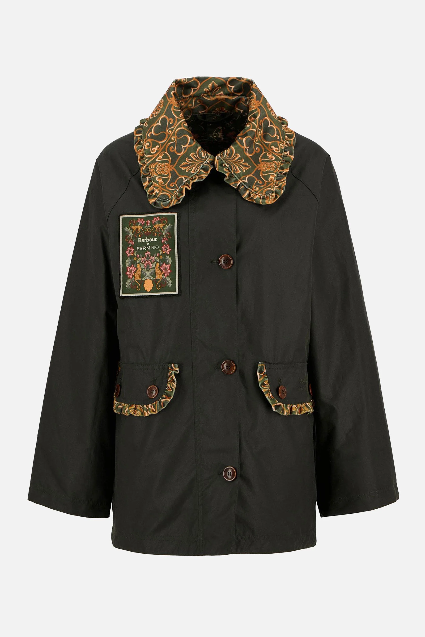 BARBOUR X FARM RIO MARIA-CLARA WAX JACKET