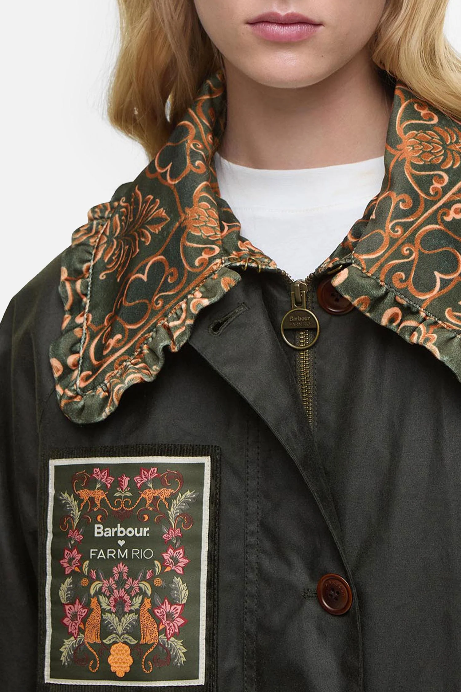 BARBOUR X FARM RIO MARIA-CLARA WAX JACKET - Image 5