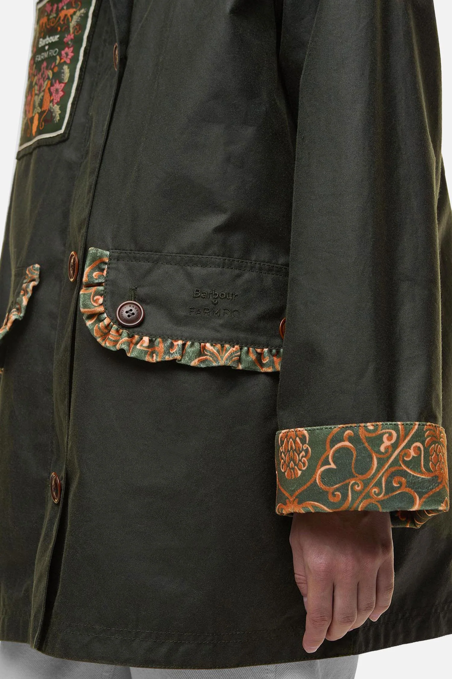 BARBOUR X FARM RIO MARIA-CLARA WAX JACKET - Image 6