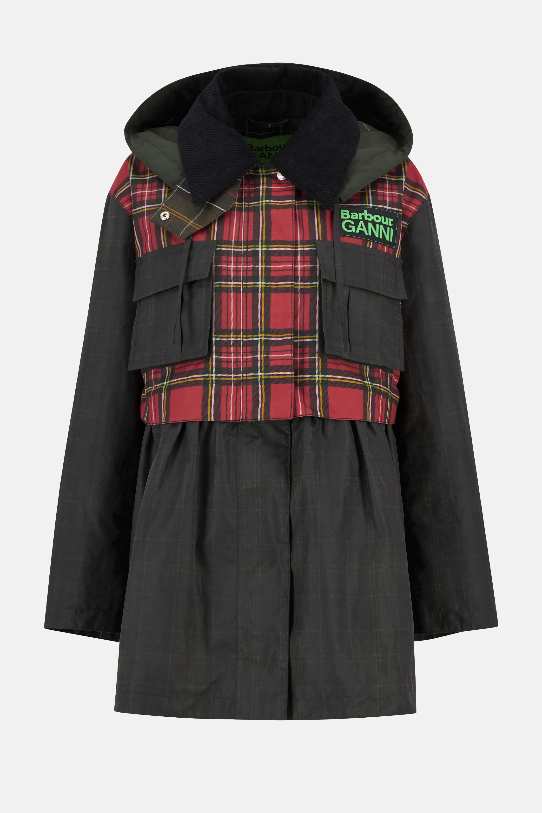 BARBOUR X GANNI TARTAN PEPLUM WAX
