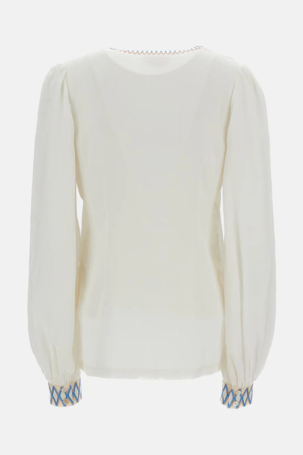 BLUSA IN SETA VERA CON RICAMO - Image 2