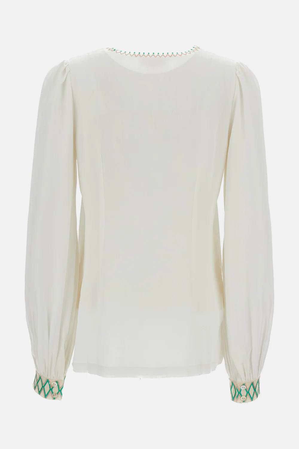 BLUSA IN SETA VERA CON RICAMO - Image 2