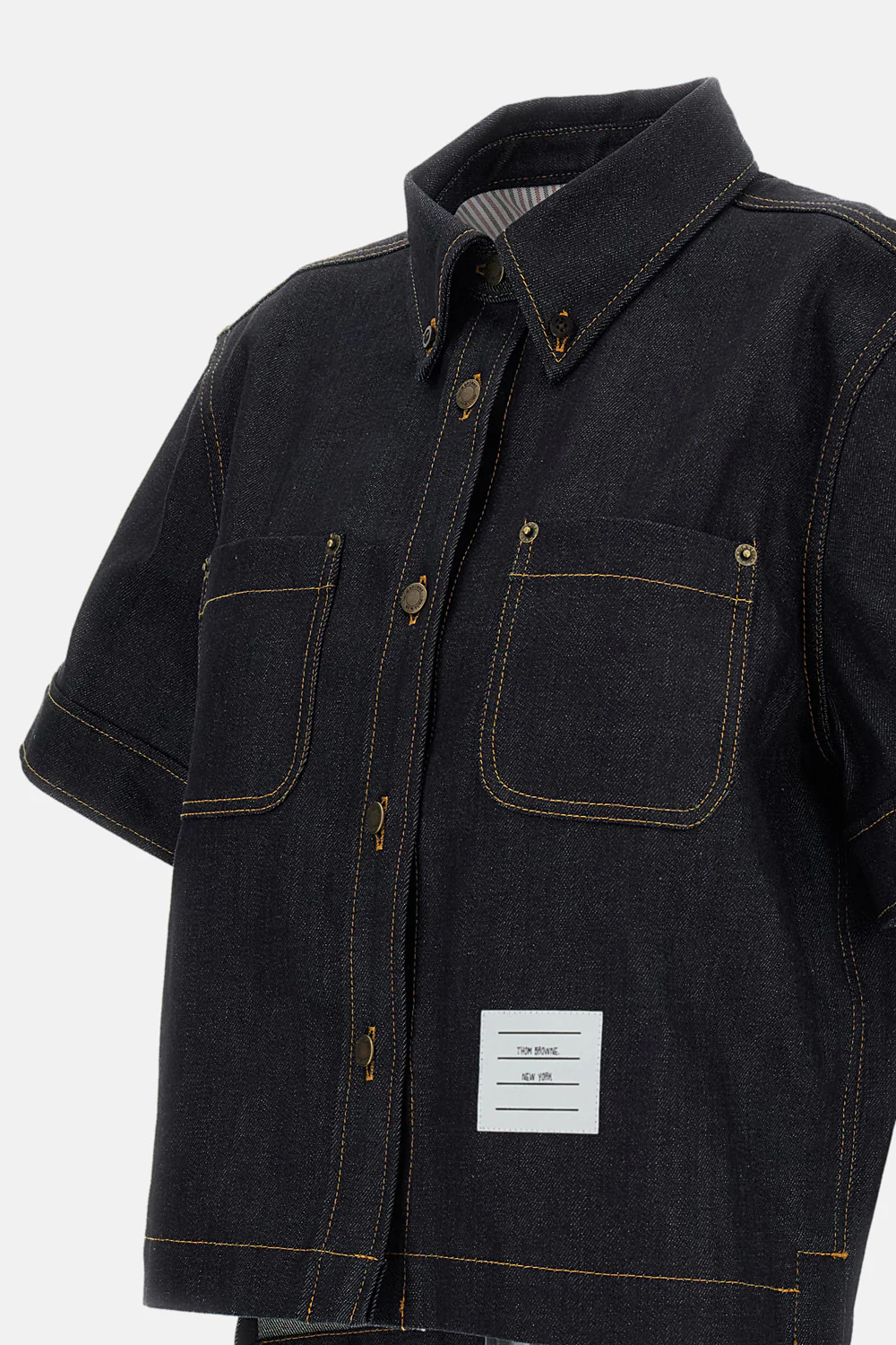CAMICA MANICHE CORTE IN DENIM - Image 3