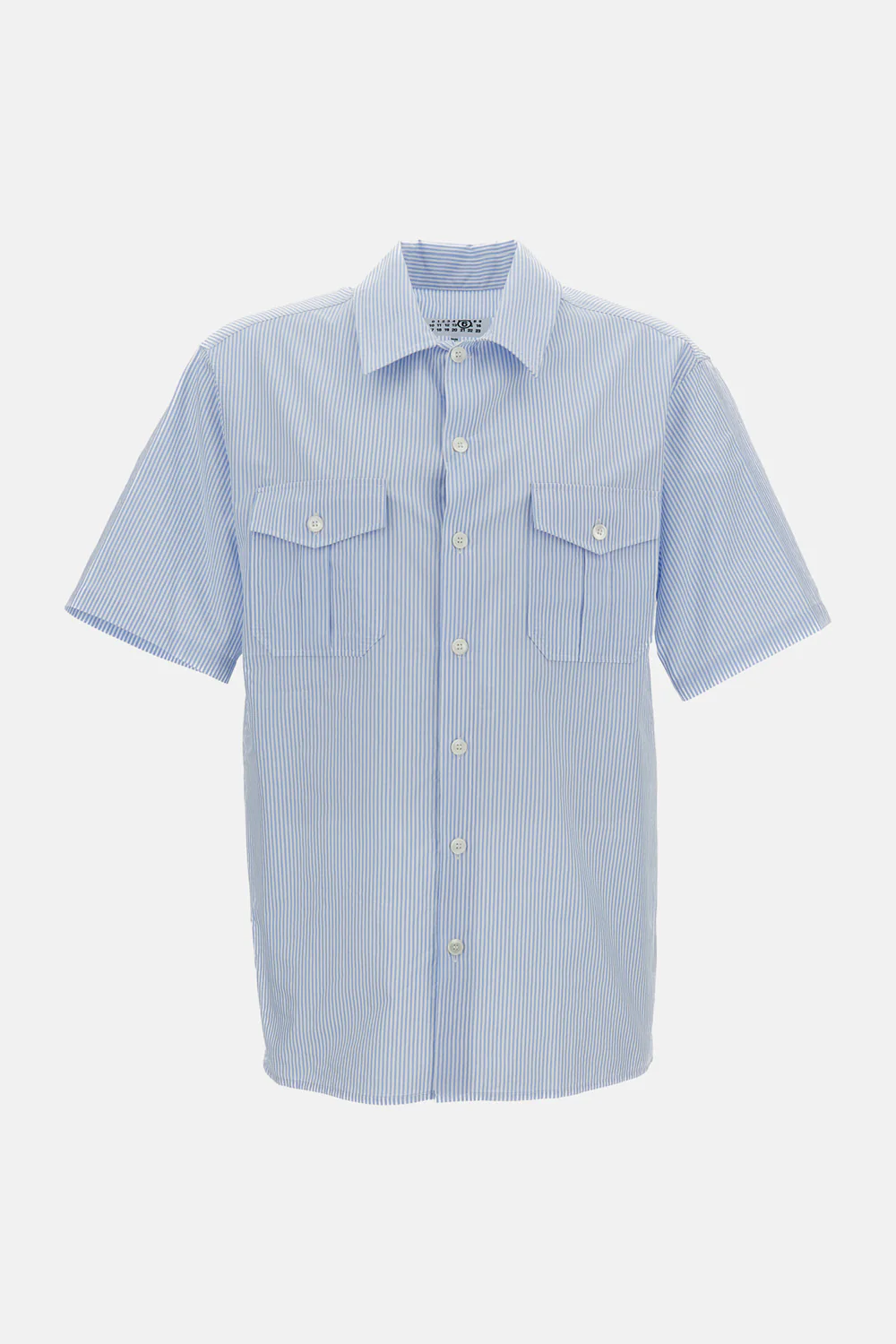 CAMICIA A MANICHE CORTE A RIGHE
