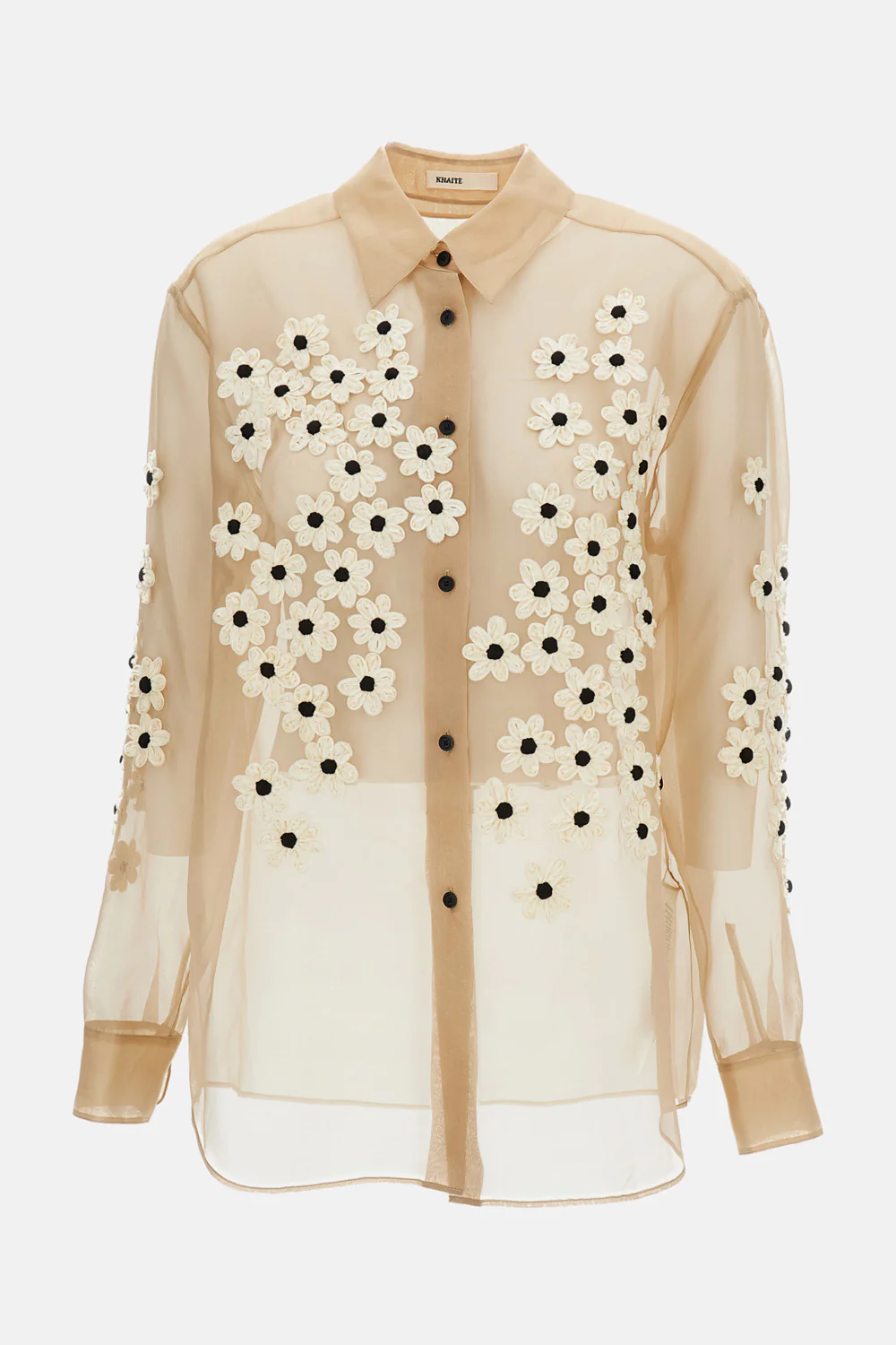 CAMICIA ARGO CON  APPLICAZIONI FLOREALI