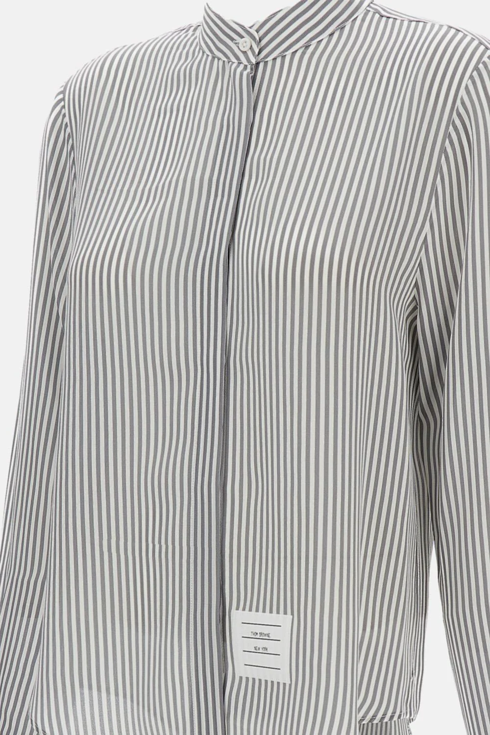 CAMICIA IN SETA A RIGHE CON COLLETTO RIMOVIBILE - Image 3