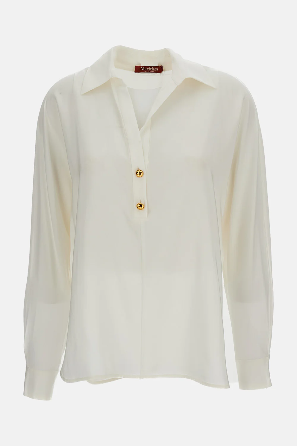 CAMICIA POLO IN CRÊPE DE CHINE
