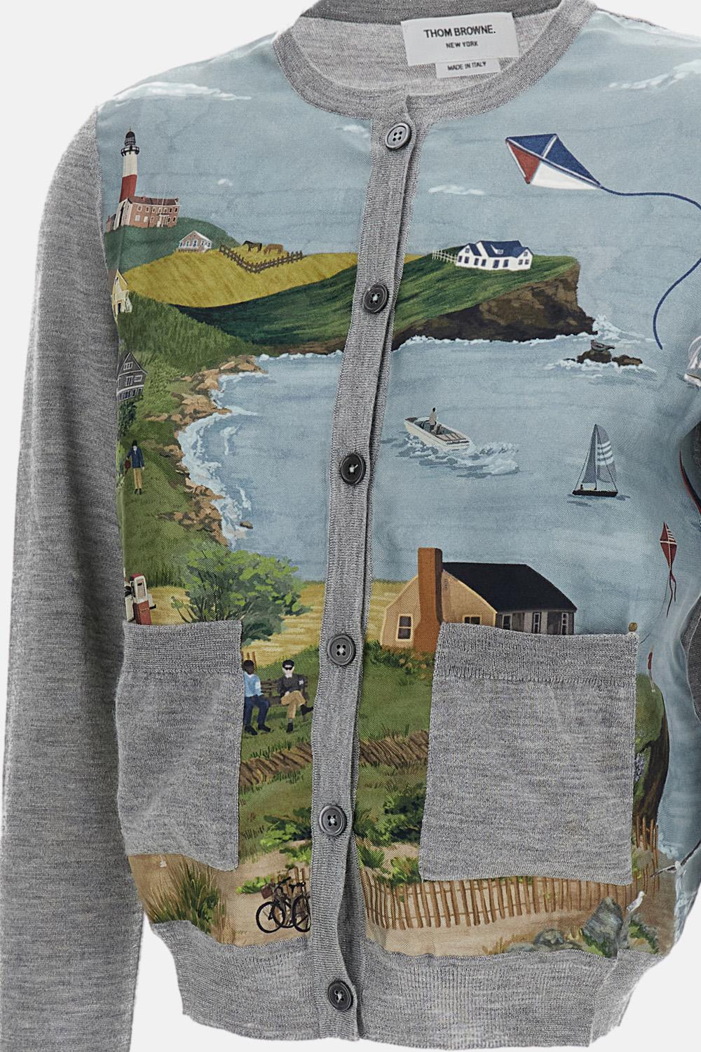 CARDIGAN GIROCOLLO IN CASHMERE E SETA - Image 3