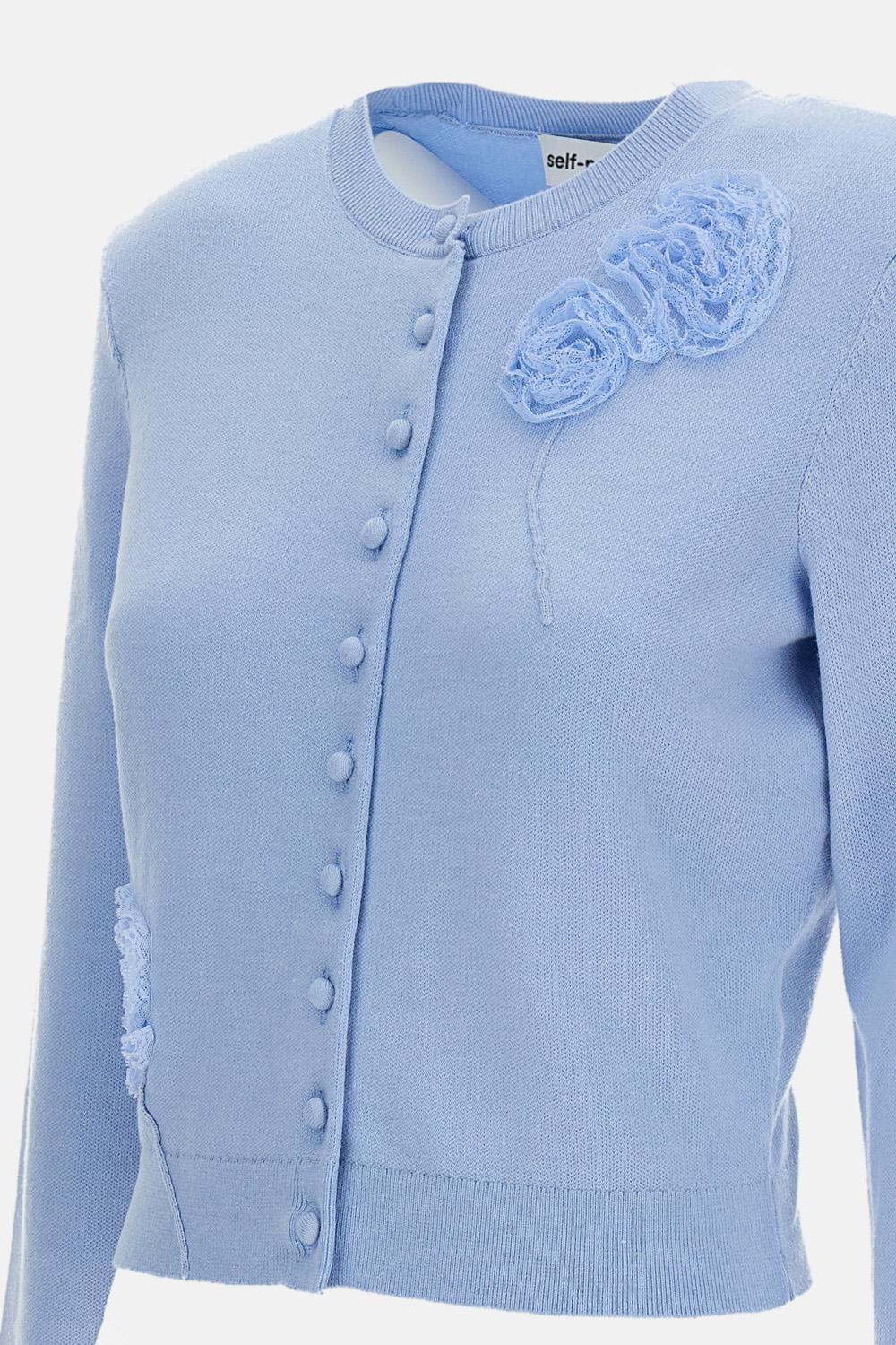 CARDIGAN IN MAGLIA A FIORI - Image 3