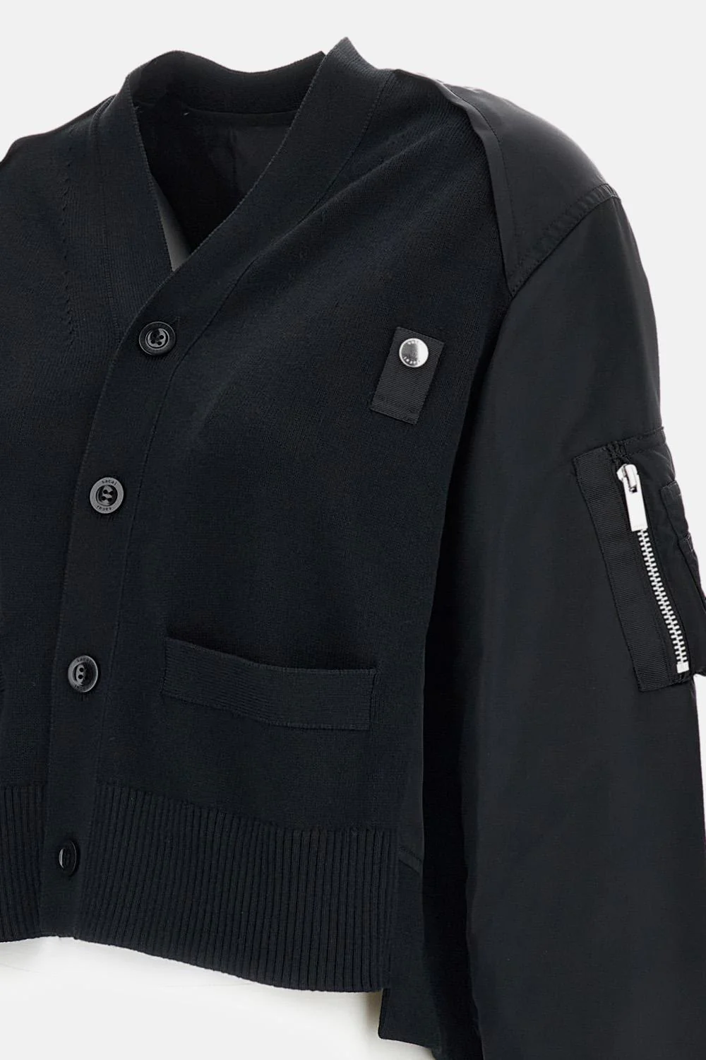CARDIGAN IN MAGLIA E NYLON TWILL - Image 3