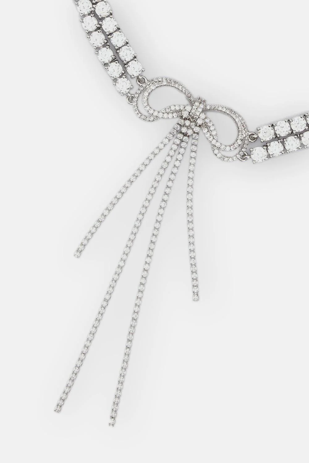 CHOKER DOPPIO CON FIOCCO E CRISTALLI - Image 2