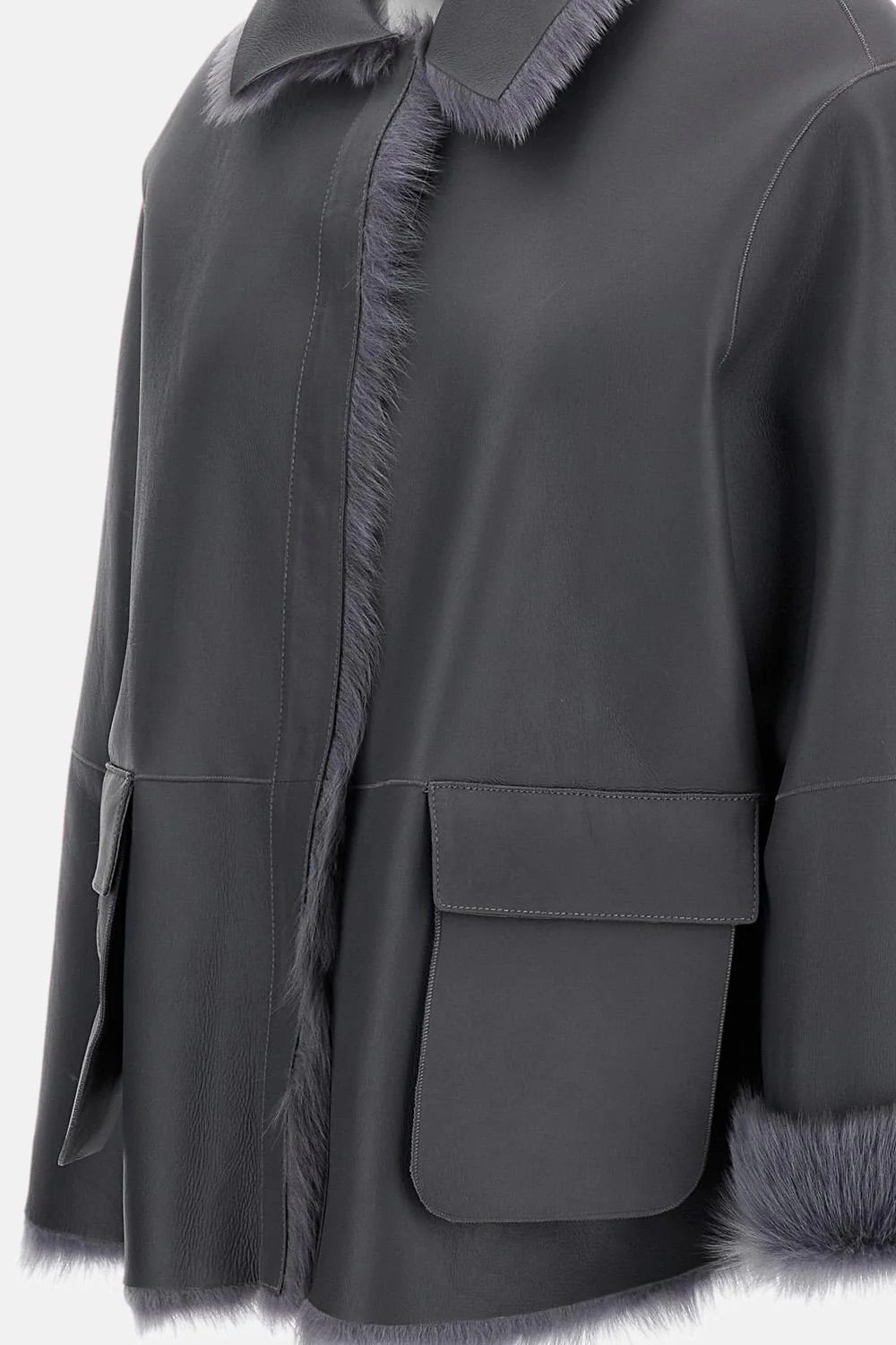 GIACCA BOXY REVERSIBILE IN PELLICCIA - Image 5