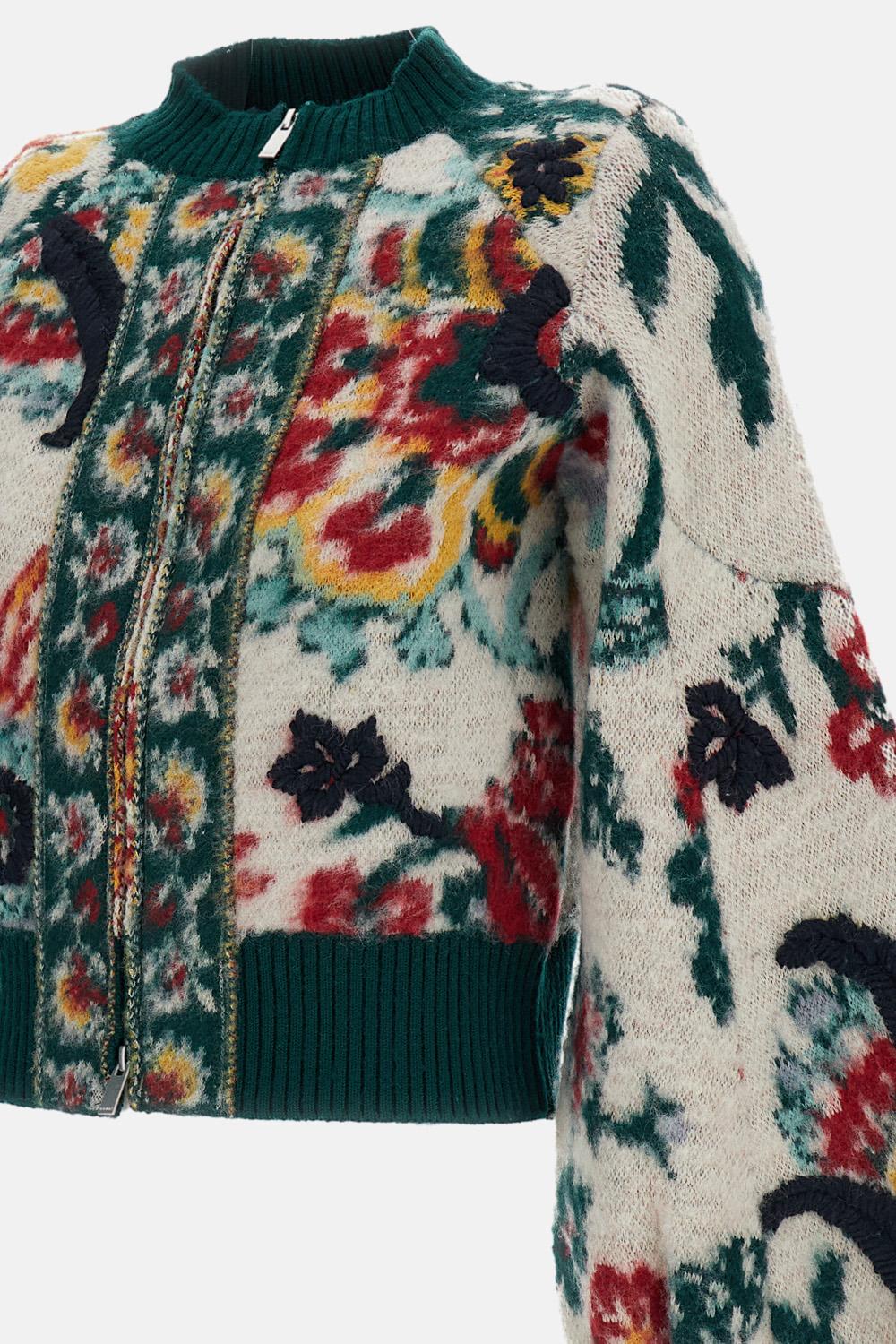 GIACCA CORTA IN MAGLIA FLORAL JACQUARD - Image 3