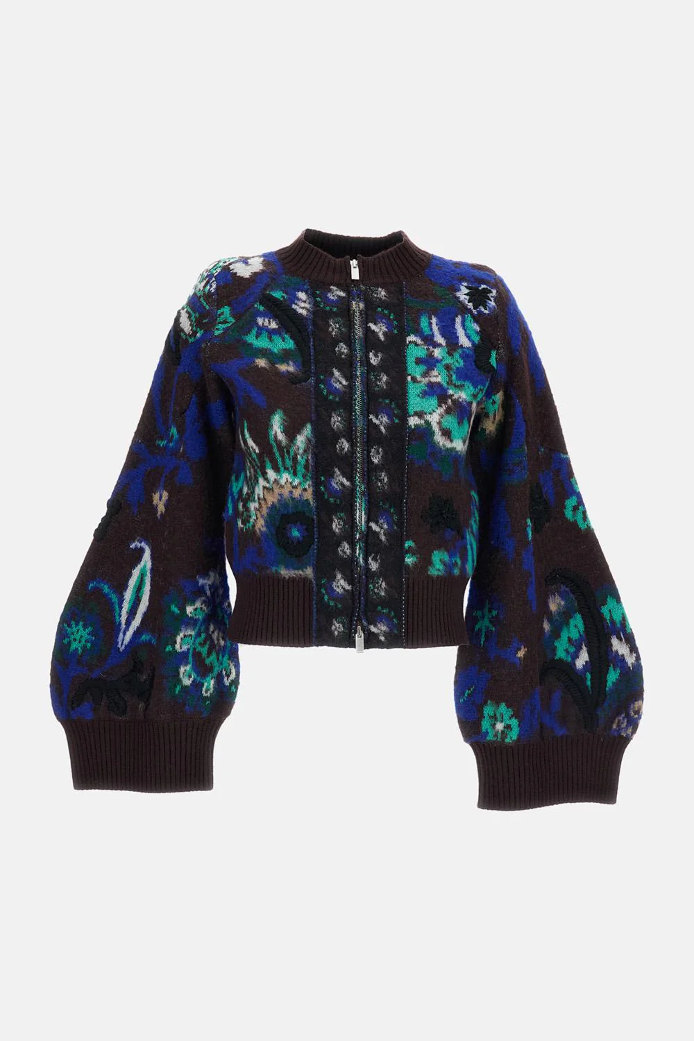 GIACCA CORTA IN MAGLIA FLORAL JACQUARD