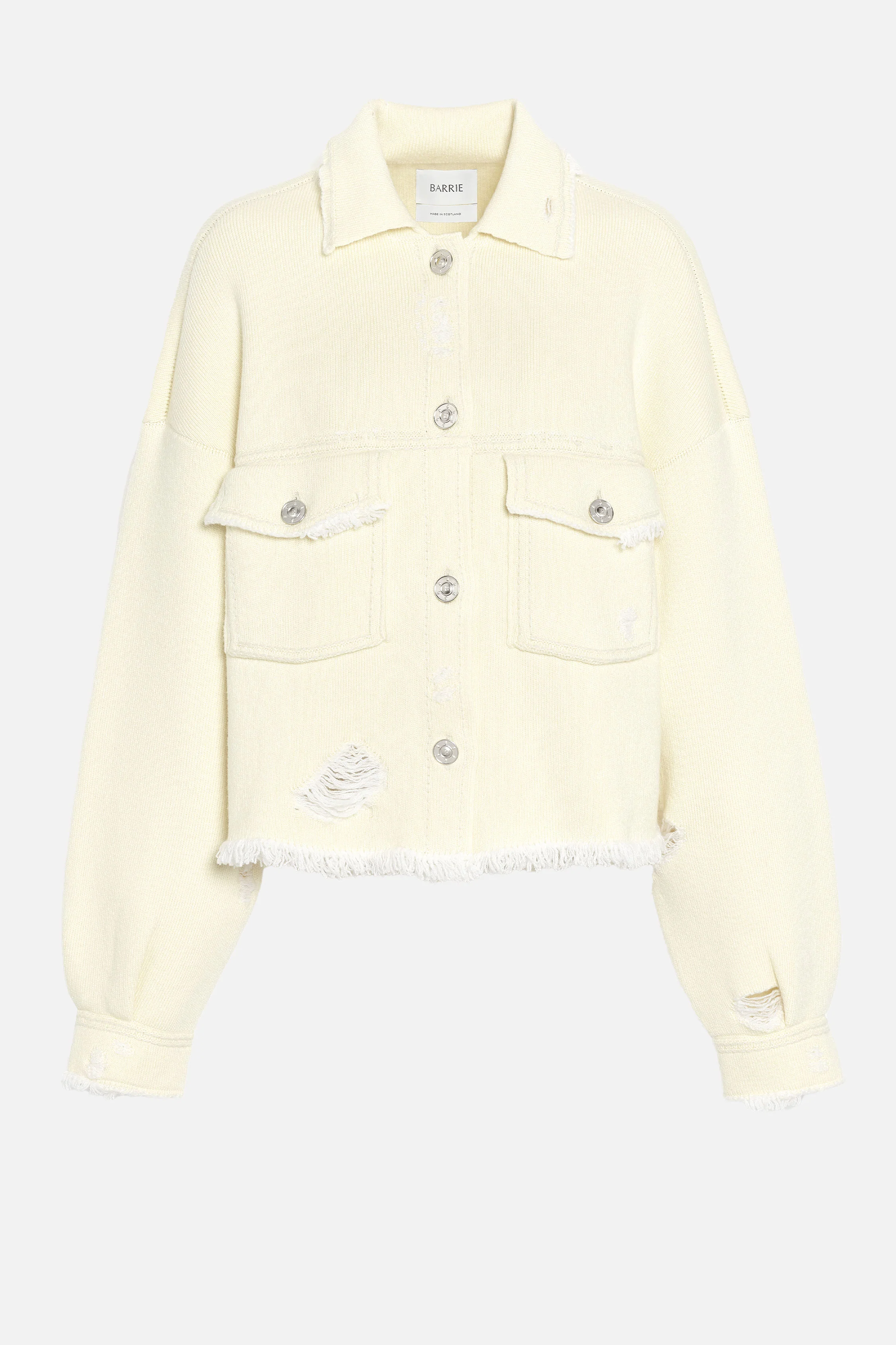 GIACCA CROP DENIM FRINGED