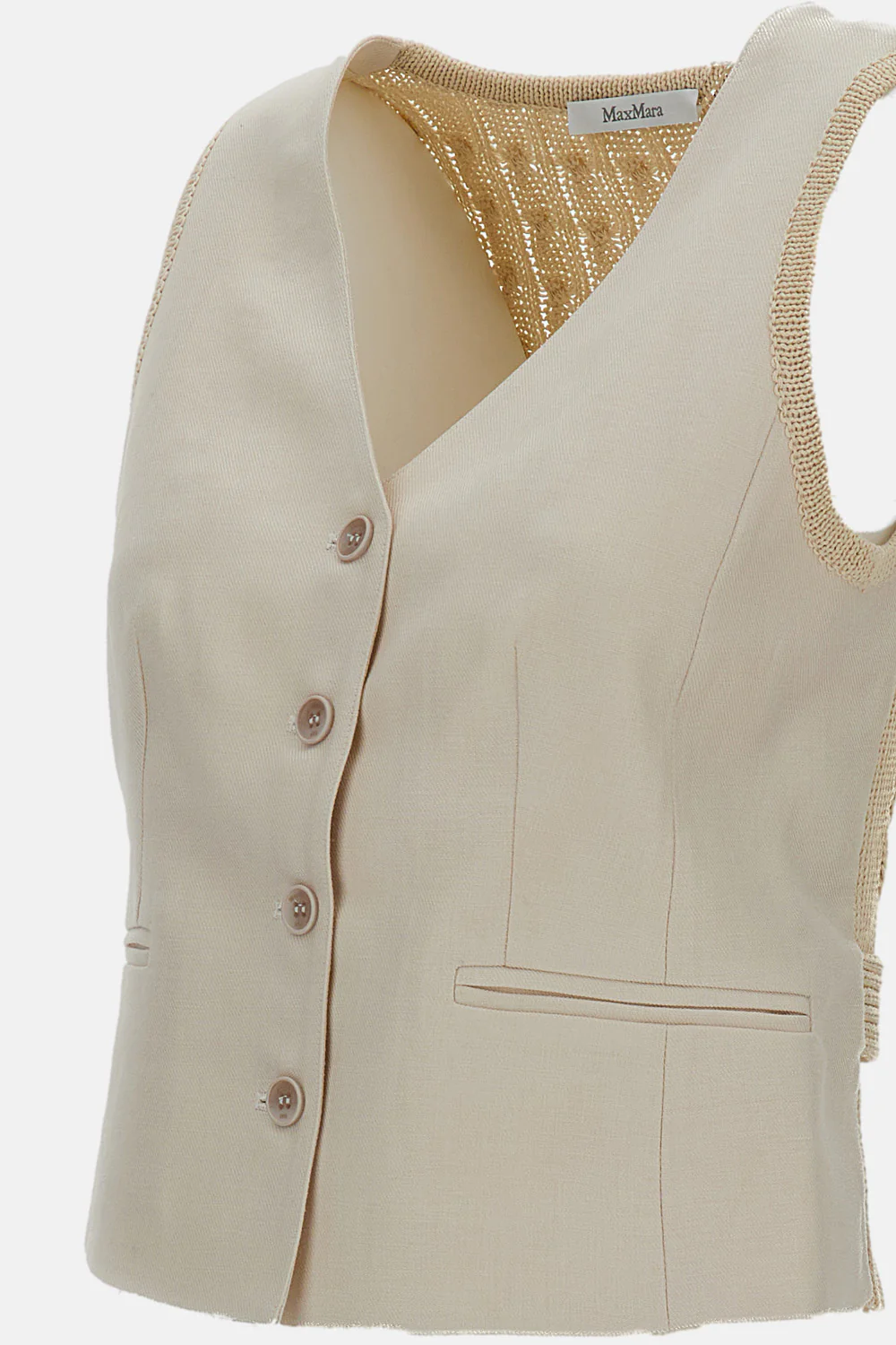 GILET CALIBRI IN LINO A TRECCE - Image 3
