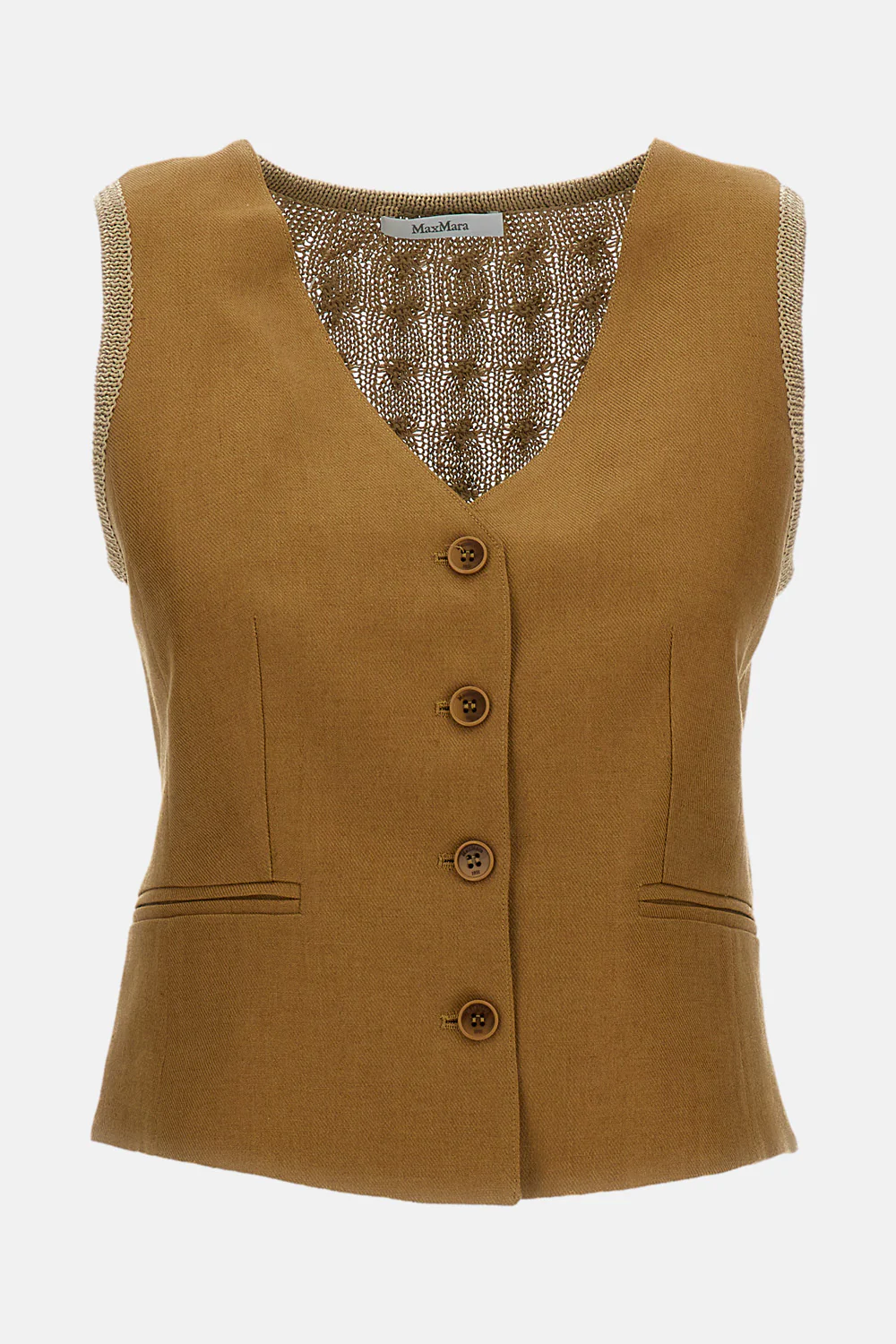 GILET CALIBRI IN LINO A TRECCE