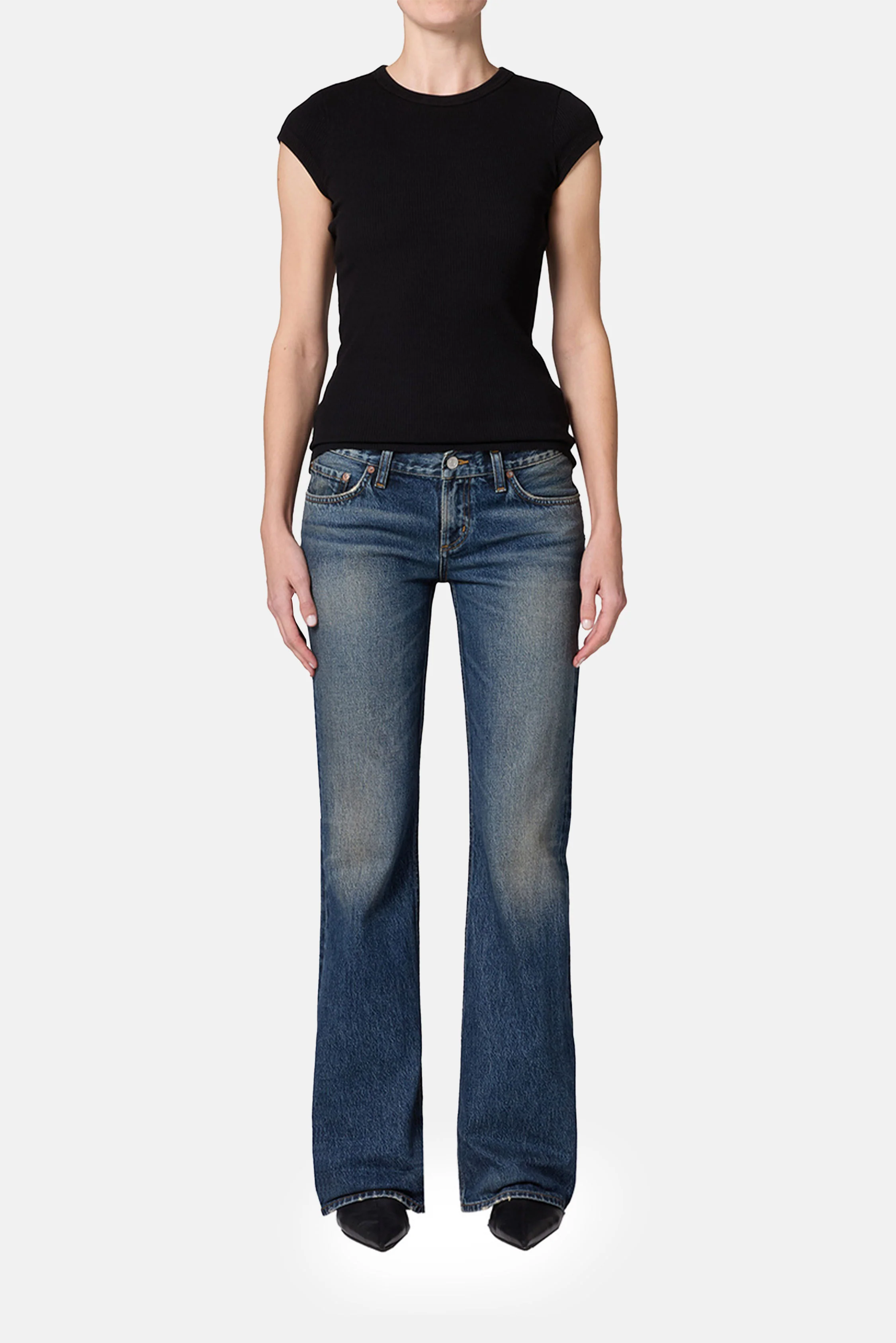 JEANS LOW RISE BOOT IN COMBINATION