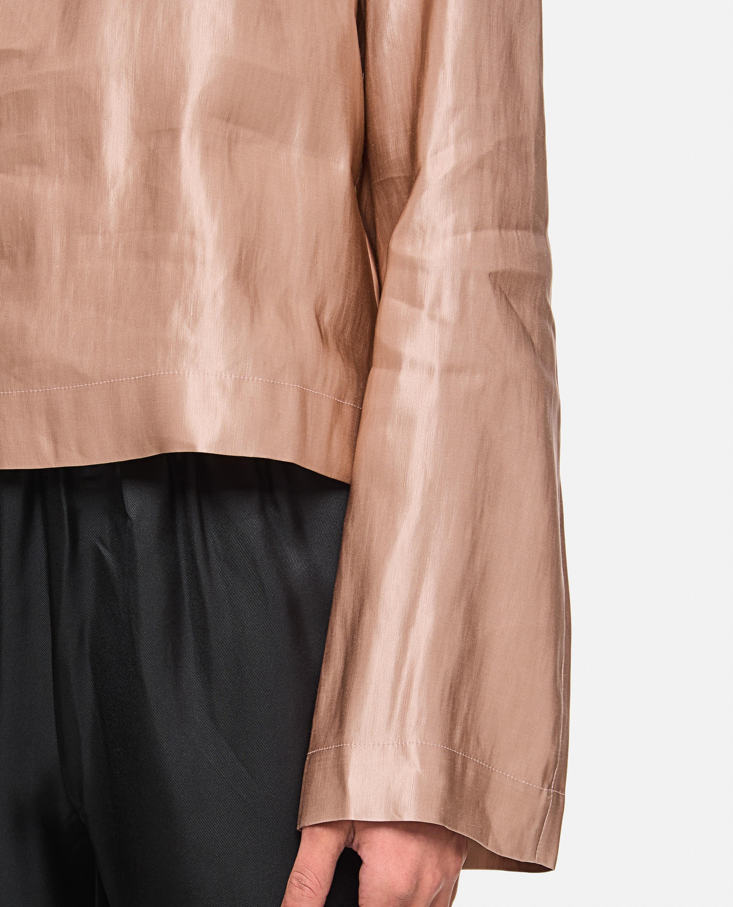 BLUSA GIROCOLLO IN SETA E LINO - Image 4