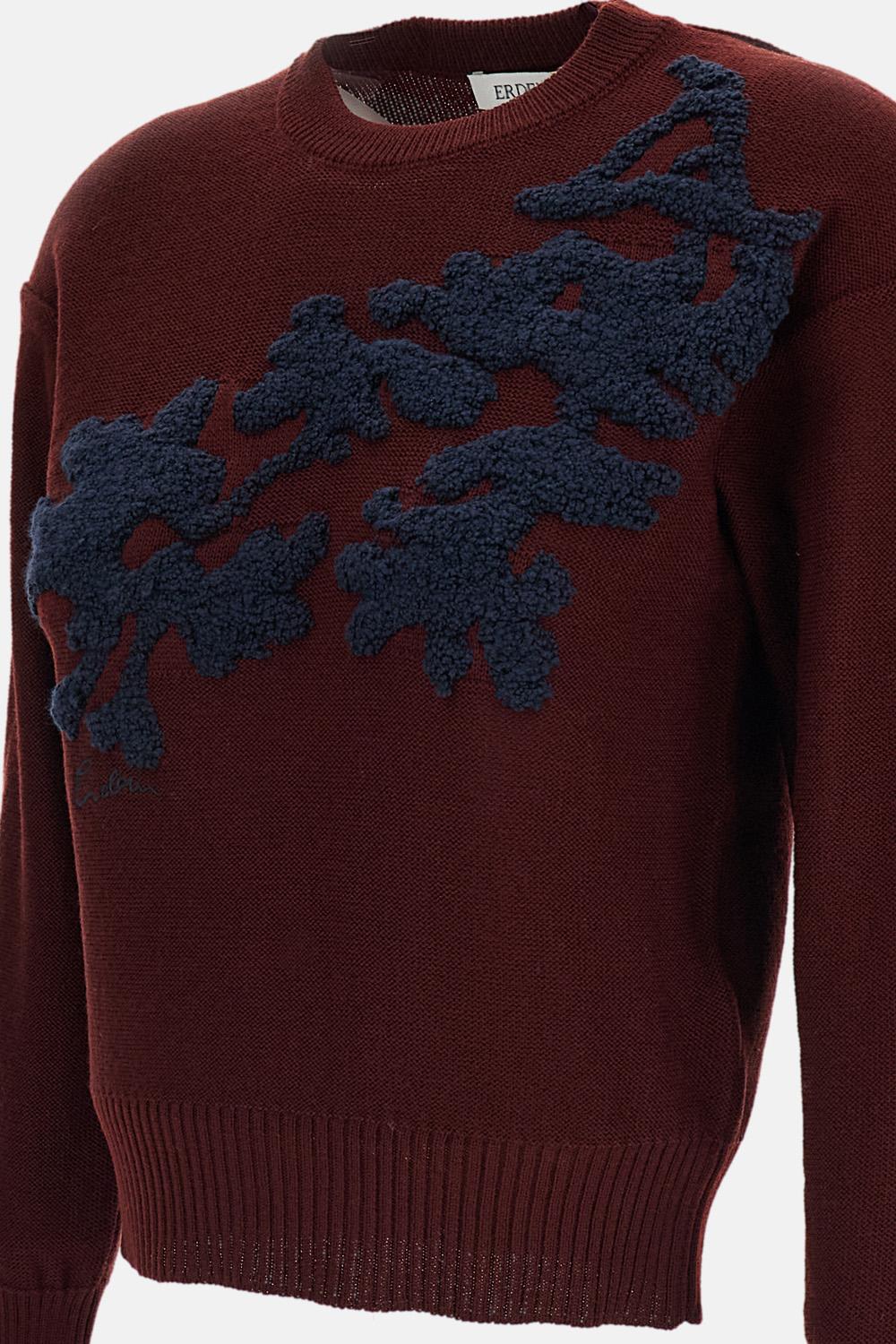 MAGLIA FLOREALE IN LANA MERINO SOTTILE - Image 3