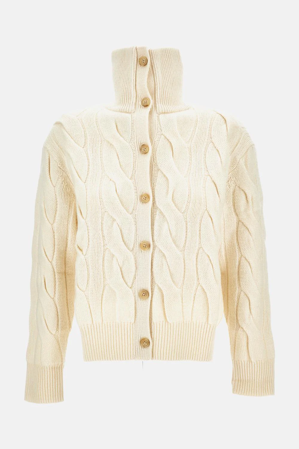 CARDIGAN IN LANA E CASHMERE A TRECCIA