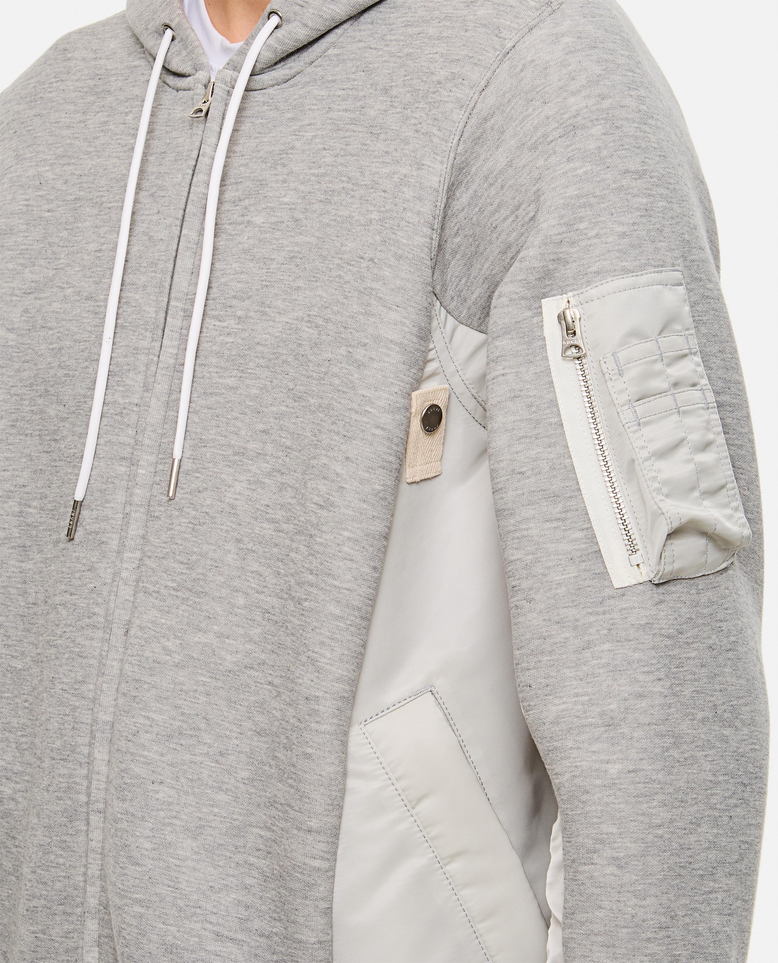 FELPA CON CAPPUCCIO IN TWILL E NYLON - Image 4