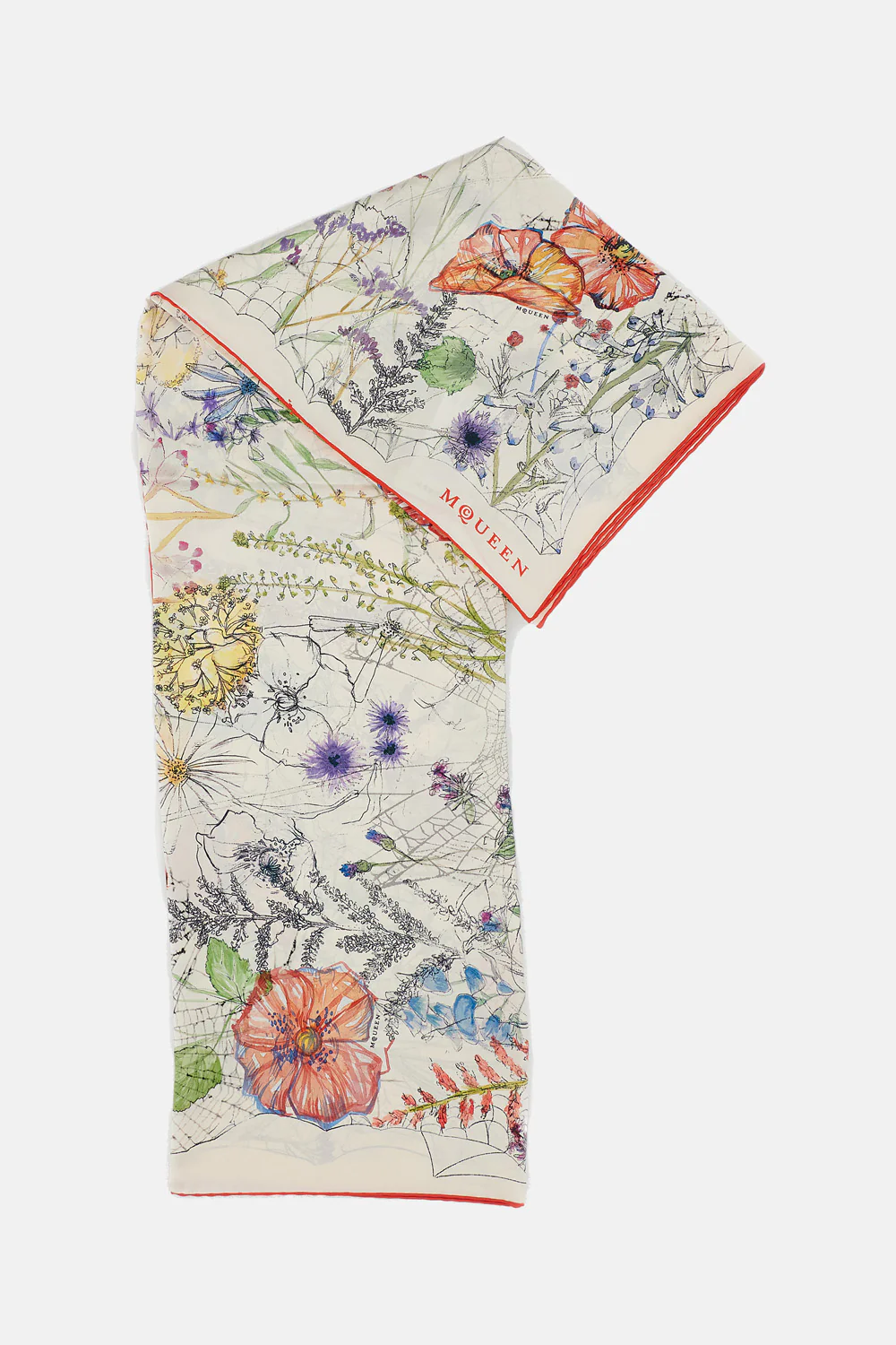 SCIARPA SPIDER FLORAL IN SETA