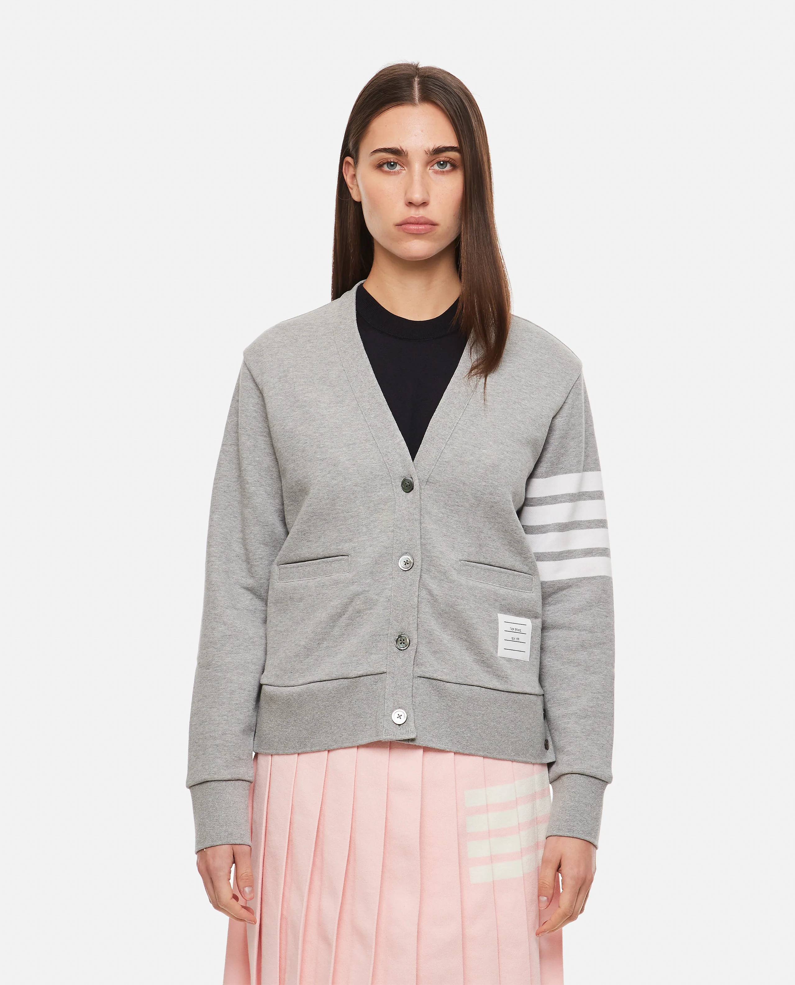 CARDIGAN IN COTONE CON SCOLLO A V